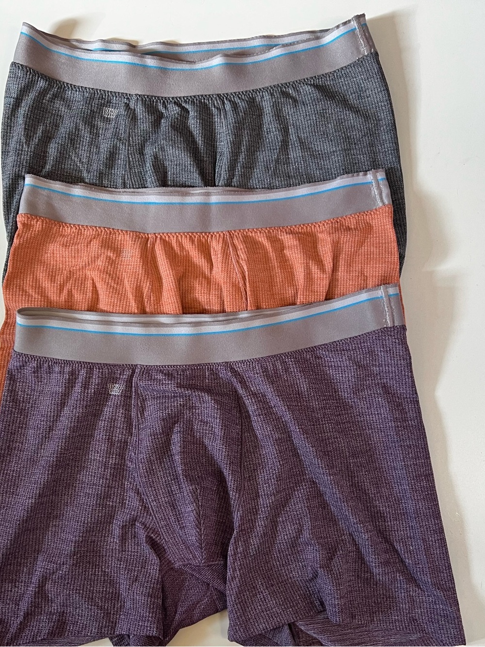 Mack Weldon 3-Pack Waffle Boxer Briefs in Gray, Orange, Purple